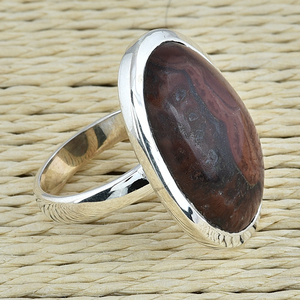 Anillo de piedras preciosas de forma ovalada Pietersite marrón, joyería de plata de ley 925, anillo Chapado en plata, anillo de moda para regalo de boda. - Product Image 3