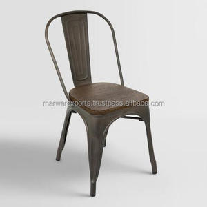 Juego de sillas de comedor de metal y madera Arwen Espresso para muebles de sala de estar para el hogar - Product Image 1