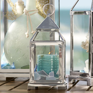 Top Selling Stainless Steel Clear Glass Candle <b>Lantern</b> Shiny <b>Silver</b> Finished Customized Size Hanging <b>Lantern</b> for Wedding Deco - Product Image 1