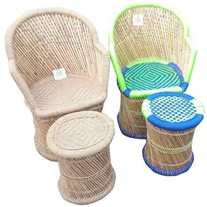 Vintage Handicraft Garden / Patio / Lawn / Indoor Outdoor Terrace Balcony Restaurant Pubs Cafe Bamboo Cane Wooden Chair