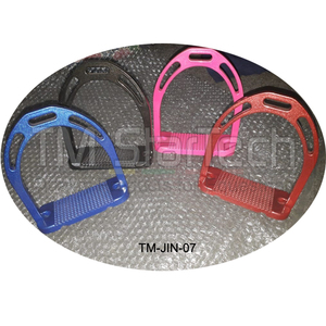 Estribos ecuestres occidentales de aluminio ligeros con logotipo personalizado Producto de caballo multicolor - Product Image 1