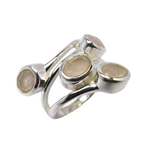ขายดี925แหวนเงินสเตอร์ลิงประดับควอตซ์ธรรมชาติสำหรับงานแต่งงาน - Product Image 1