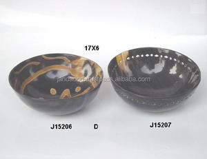 Recién llegado, cuencos pulidos de cuerno de Búfalo, 17cm, arte popular, decoración del hogar, artesanía de cuerno de India, Artware - Product Image 2