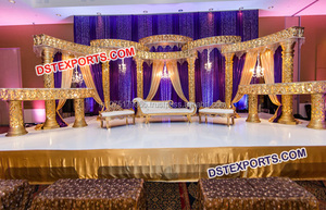 Gran escenario de recepción de boda, conjunto de escenario de boda con aspecto asiático, decoración de escenario de boda elegante, escenario de boda indio Australia - Product Image 2