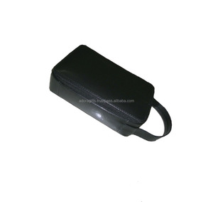 OEM Handmade Quality Fashion <b>Leather</b> Promotional <b>Toiletry</b> Makeup Cosmetic <b>Bag</b> with Handle - Product Image 1