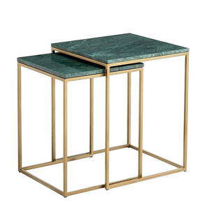 Table d'angle en marbre, métal, lot de 2 pièces - Product Image 1