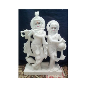 Statue de Radha Krishna Ji en marbre fait à la main, magnifique Statue polie, meilleure qualité, Pose debout de Radha Krishna Ji Murti religieux - Product Image 1