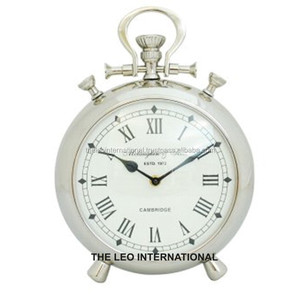 Table Clock Stainless Steel Metal Hanging Hook Stand Rectangular Shape Roman Numerical Home Office 14x4x12 Inch - Product Image 5