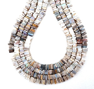 Qualité géniale 1 brin lisse forme carrée opale australienne naturelle pierre précieuse forme carrée bijoux perles Heishi - Product Image 2