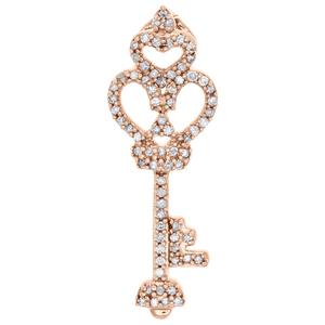 Fancy Key to Heart Diamond Hiphop Colgante unisex Rose Gold Real Diamond Jewelry Collares colgantes naturales Hip Hop Colgante hiphop - Product Image 5