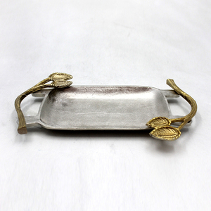 Bandeja de servicio con estilo Meta para decoración de bodas de la India utilizada para la decoración del hogar y del Hotel bandeja de servicio hecha a mano - Product Image 3