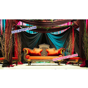 Conjunto de sofás de diseño para boda asiática, conjunto de sofás antiguos para boda, modernos, de dos plazas - Product Image 1