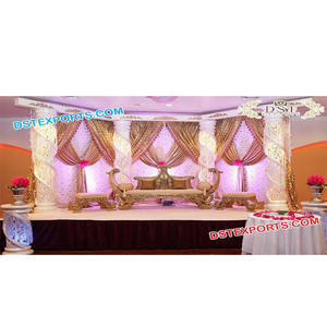 Décor de scène de mariage en Fiber de cristal, 1 pièce, décoration de scène de Style bollyden, animé musulman asiatique - Product Image 1