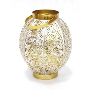Linterna de huracán de oro redondo de filigrana antigua, decoración del hogar, nueva - Product Image 6