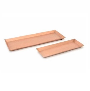 Bandeja Rectangular de Cobre Puro de la India, Bandeja de Servicio de Metal Ecológica, Tamaño Personalizado, Patrón Ovalado, para Servir Alimentos en la Cocina o el Hogar - Product Image 3