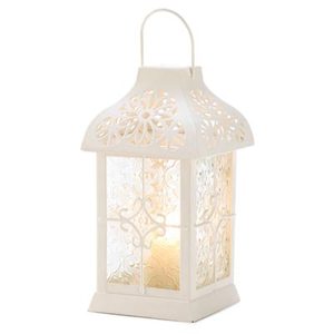 Linterna de vela de metal blanco hecha a mano para decoración de boda de oficina en casa otros candelabros y linternas - Product Image 2