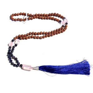 Mala de Yoga de 108 Cuentas de Lapislázuli Tejidas a Mano, Estilo Bohemio, 6mm, Piedra de Cristal Curativa con Certificación de Terceros - Product Image 6