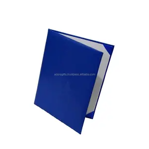 Sıcak satış 2023 kraliyet mavi deri diploma toptan kapakları/pürüzsüz deri derecesi sertifika tutucu logo ile yüksek kalite