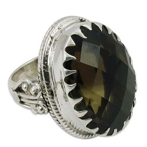 Piedras preciosas de cuarzo ahumado ANILLO DE PLATA 925, anillo de sinergia anillos de piedras preciosas - Product Image 1