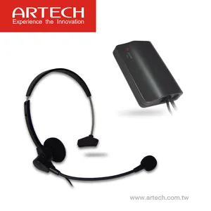 ARTECH AH100, 콜센터 핸즈프리 전화 헤드셋, PBX 및 키 전화 용 앰프가있는 헤드셋
