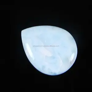 Natural larimar 26X21 mm pear 21.4 cts cabochon gemstone laser cutting machine