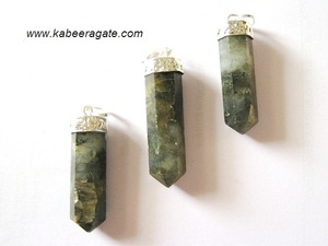 จี้ทรงดินสอลาบราดอไรต์ชุบเงินสำหรับทั้งชายและหญิงอัญมณีโลหะมีรูปแบบตัวเลขเครื่องประดับแฟชั่นขายส่ง - Product Image 2