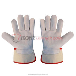Guantes de Seguridad para Trabajo con Cuero, Duraderos, Transpirables, Antideslizantes, Sin Látex, de 10 Pulgadas - Product Image 2