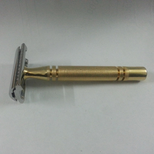 Nouveau rasoir droit à double tranchant à poignée dorée avec double lame sans danger pour une utilisation en salon dans le corps du bikini et le rasage des aisselles - Product Image 1