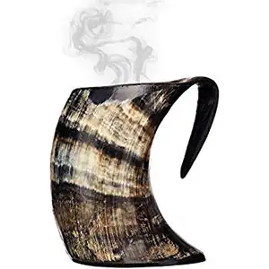 Beste Qualität Büffelhorn Becher Trinkhorn Indien Wikinger Horn Tasse Behälter für Club Party Bierbecher von LUXURY CRAFTS