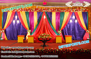 Wedding Mandap Lehariya Backdrop <b>Curtains</b> Muslim Mehandi Stage Backdrop <b>Curtains</b> Decoration Indian Wedding Mandap Backdrop - Product Image 6