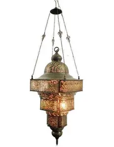 BR124 Antico Stile Marocchino Trafitto A mano Inciso Grande Lampada a Sospensione/Luce