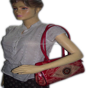 LOWELLCRAFT <b>Medium</b> Leather Women's <b>Handbag</b> with Embossed Floral Pattern Classic Style Daily Use - Product Image 4
