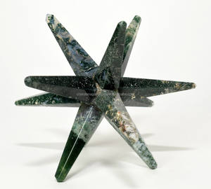 Cristal de alta calidad merkaba estrella musgo ágata merkaba 12 puntos Reiki curación cristal cuarzo merkaba estrella piedra preciosa al por mayor - Product Image 4