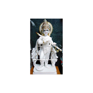 Statue en marbre du dieu Krishna, statue du dieu hindou, statue du dieu indien - Product Image 1