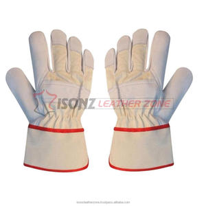 Guantes de Seguridad para Trabajo con Cuero, Duraderos, Transpirables, Antideslizantes, Sin Látex, de 10 Pulgadas - Product Image 4