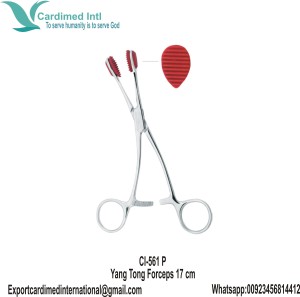 Fórceps para lengua de acero inoxidable, fórceps para lengua de 17 cm con puntas de goma, fórceps para lengua para uso veterinario - Product Image 1