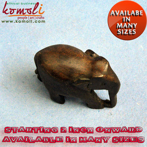 ของที่ระลึกช้างไม้แกะสลักด้วยมือ งานแกะสลักไม้แบบดั้งเดิมจากอินเดีย ของสะสมตกแต่ง ของขวัญ หรือของประดับตกแต่งบ้าน - Product Image 3