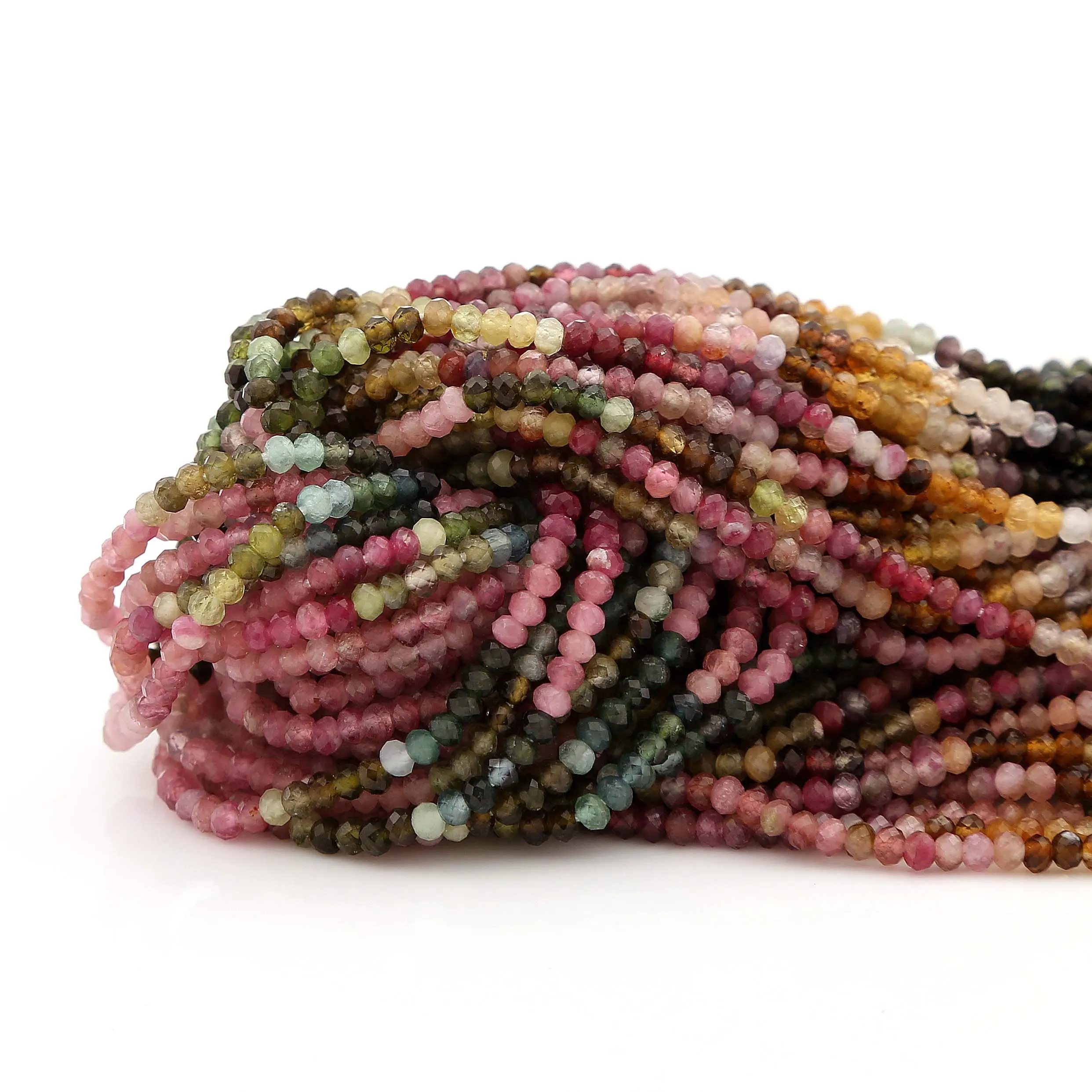 Multi Color Tourmaline Gemstone Rondelle Beads wholesale manufacturer