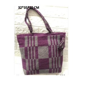 Bolso de mano de algodón con estilo para mujer, bordado con patrón de hilo, el mejor diseño, bolso de compras para fiesta de noche, bolso de mensajero caliente - Product Image 1