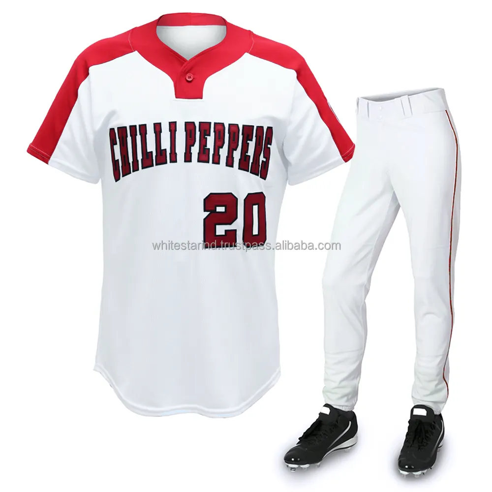 Plain Design Custom Team Name Printing High Quality Baseball Uniform