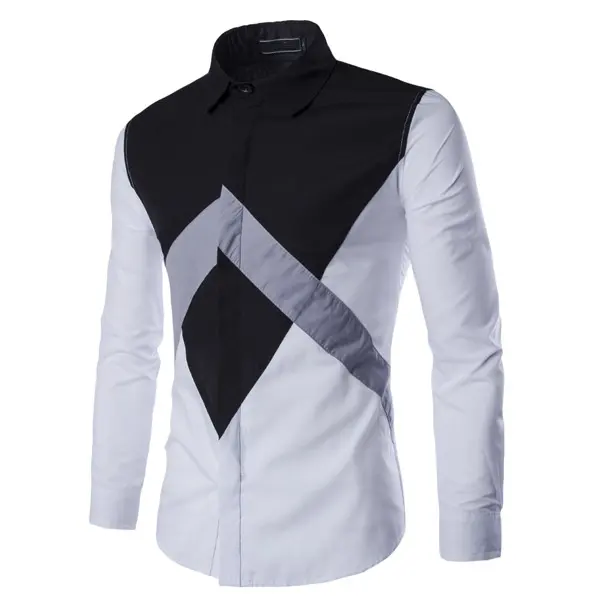 2018 Wholesaler New Design Fancy Slim Fit Design Two Toned Mens Dress Shirts