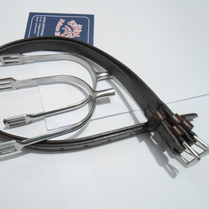 Éperons d'équitation en acier inoxydable avec sangles en cuir Éperons anglais Tailles personnalisables - Product Image 2