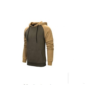Básico de Venta barata, mezcla de algodón con manga de color de contrato Hombres Pull Over Hoodie - Product Image 1