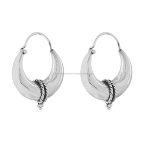 Bijoux vente en gros de boucles d'oreilles en argent 925 bijoux en argent uni Bali boucle d'oreille goutte d'eau boucles d'oreilles pour femmes à bas prix - Product Image 2