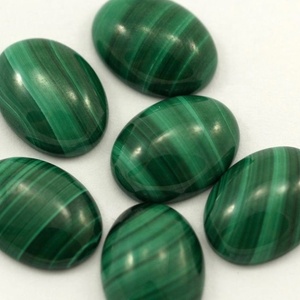 Super Fine qualité meilleure vente 10x14mm Malachite naturelle Cabochons ovales pierres précieuses de guérison en vrac à vendre - Product Image 1