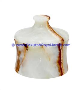 PAKISTANI NATURAL ONYX <b>JARS</b> Custom Designed Canister Container for Home Decoration Polished Stone Storage Boxes - Product Image 4