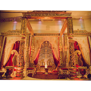 Grand Rajwada Fiber Wedding Mandap Exceptional Rajwada Style Wedding Mandaps Traditional Hindu Wedding Mandap Set - Product Image 1