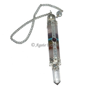 Cuarzo Rosa ágata 7 Chakra Feng Shui amor tallado grabado 3 piezas péndulo - Product Image 1