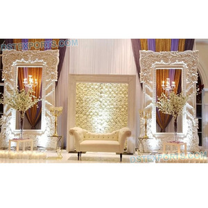 Murs arrière en Fiber blanche pour mariage, cadres de câbles modernes en Fiber, pour décoration de cérémonie de mariage occidental - Product Image 1