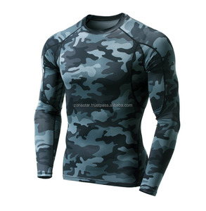 เสื้อรัดรูปแห้งเร็วพิมพ์ลายแขนยาวผ้าสแปนเด็กซ์ไนล่อน,เสื้อสำหรับใส่ออกกำลังกายออกแบบและโลโก้ได้ตามต้องการ - Product Image 4